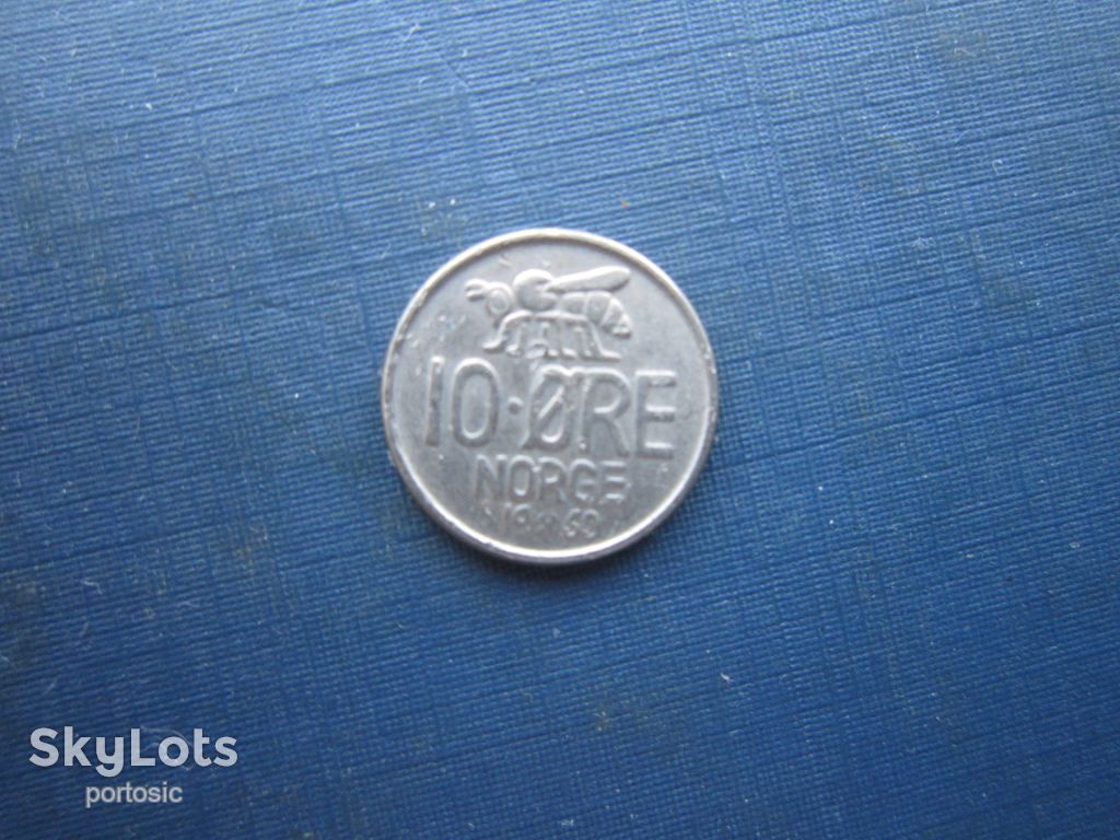 Монета 10 ере Норвегія 1960 фауна бджола - фото фото фото 0