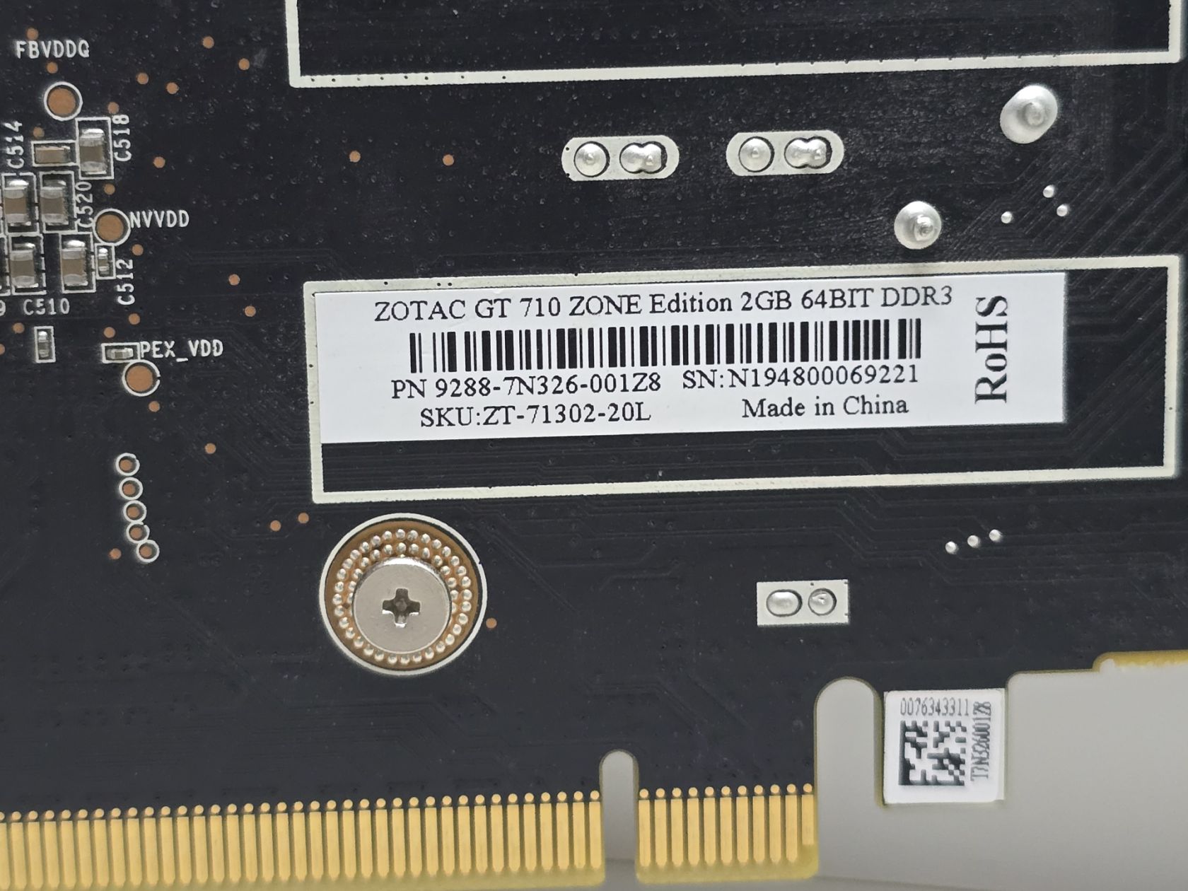 Відеокарта Zotac GeForce GT 710 2GB  (2Gb,GDDR3,64 Bit,HDMI,PCI-Ex,Б/У) - фото фото фото 3