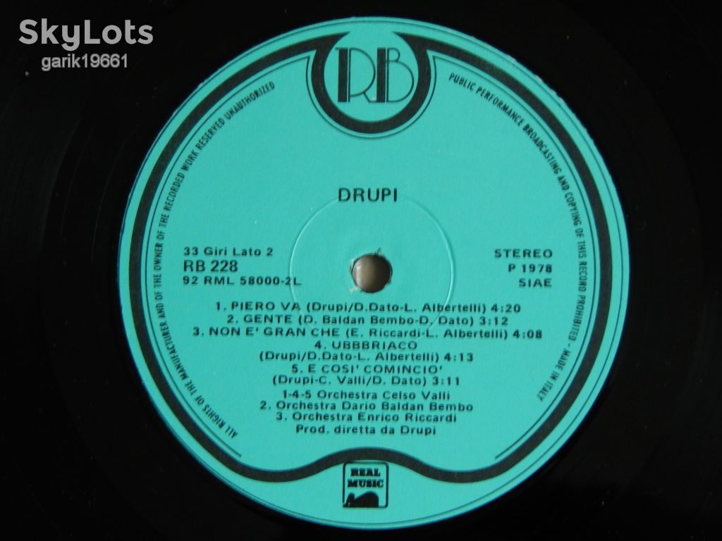 Drupi ‎– Drupi  (Record Bazaar ‎– RB 228, Italy) EX/NM- - фото фото фото 3