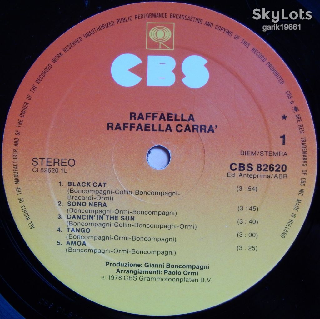Raffaella Carra – Raffaella  (CBS – CBS 82620, Holland) insert EX/NM- - фото фото фото 3