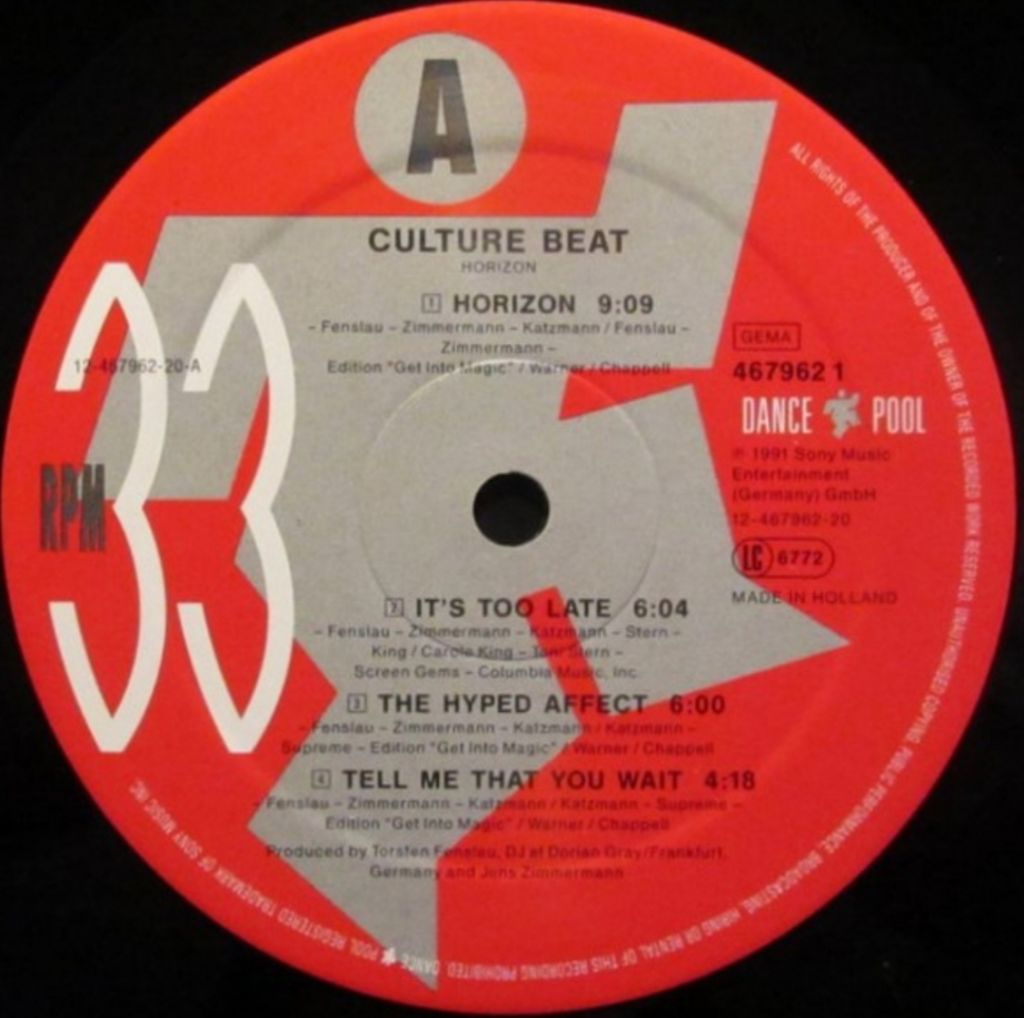 Culture Beat - Horizon - 1991.   (LP). 12. Vinyl. Пластинка. Holland. - фото фото фото 4