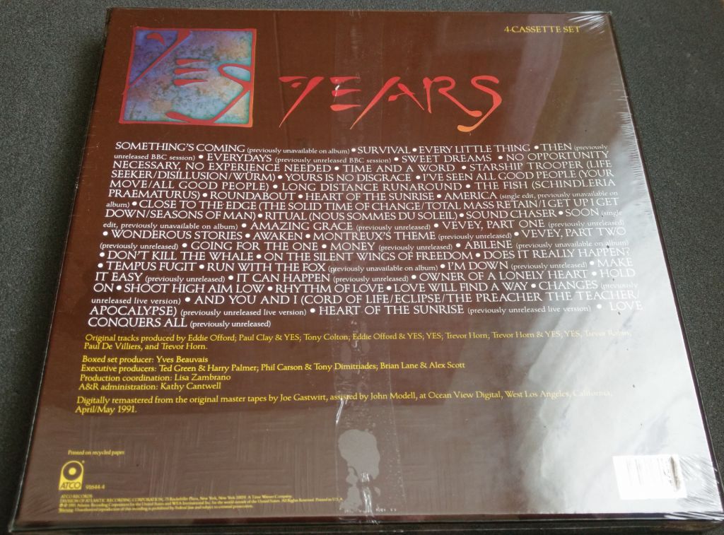 Yes ‎– Yes Years, 4 × аудіокасета - фото фото фото 1