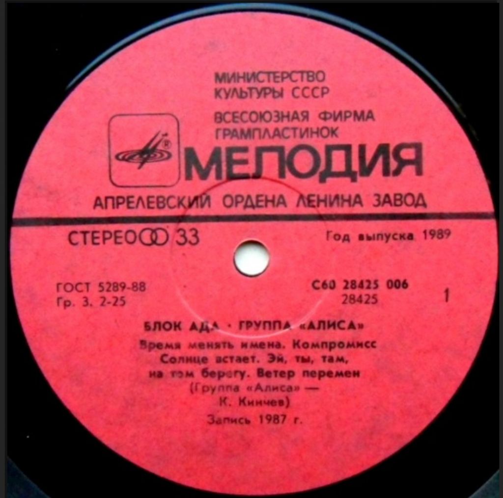 Алиса / Константин Кинчев - Блок Ада - 1987.   (LP). 12. Vinyl. Пластинка - фото фото фото 2