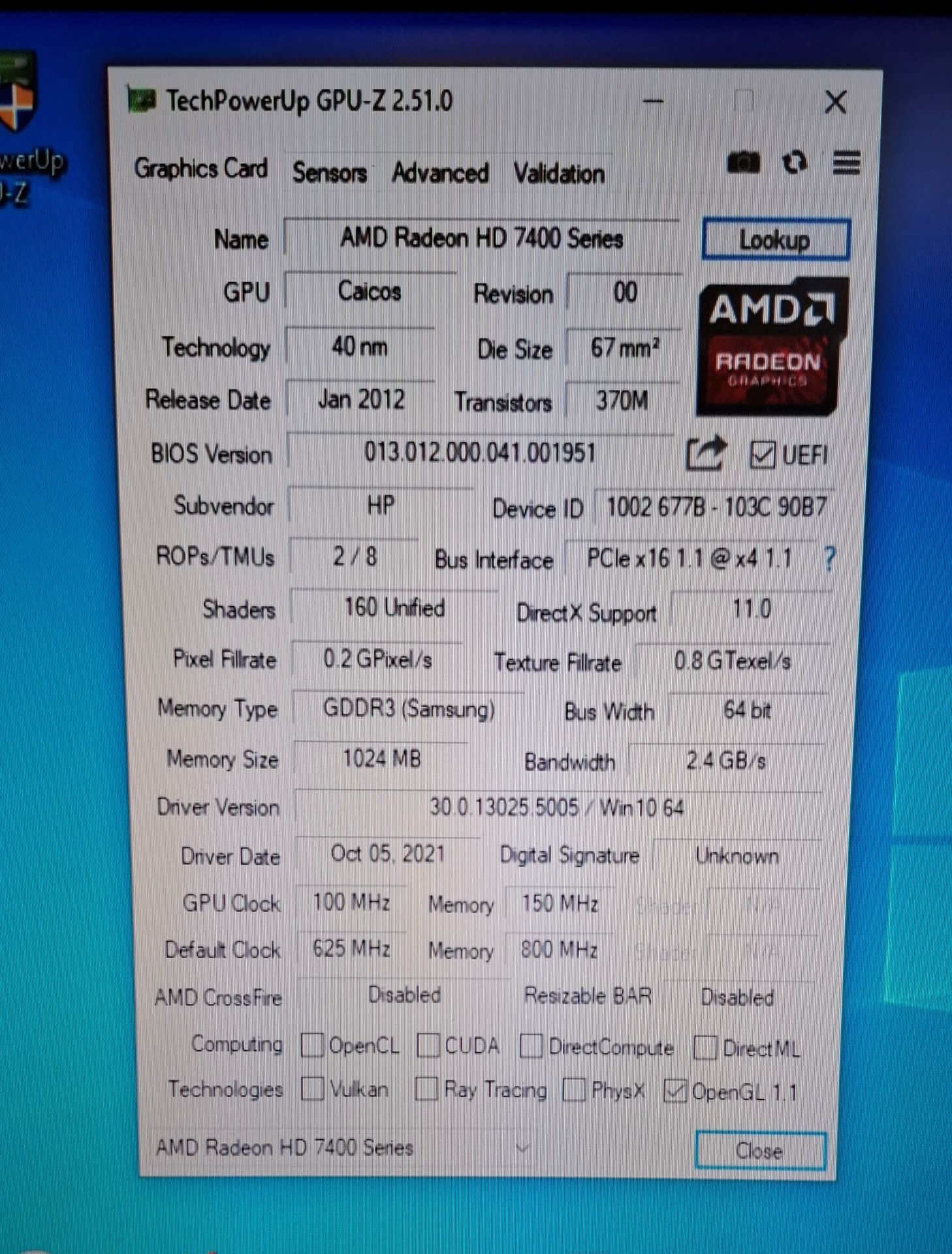 Відеокарта Radeon HD 7450   (1Gb/64bit/GDDR3)    (№60) - фото фото фото 2