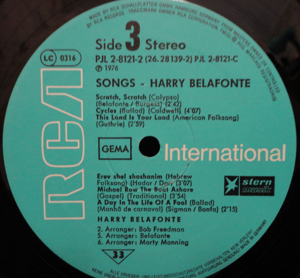 Harry Belafonte - Songs 2 LP - фото фото фото 4