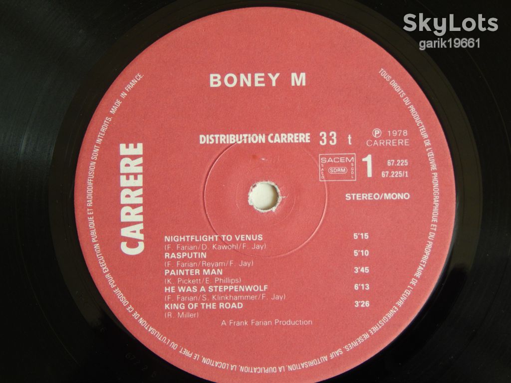 Boney M. ‎– Nightflight To Venus    (Carrere ‎– 67.225, France) EX+/EX+ - фото фото фото 3