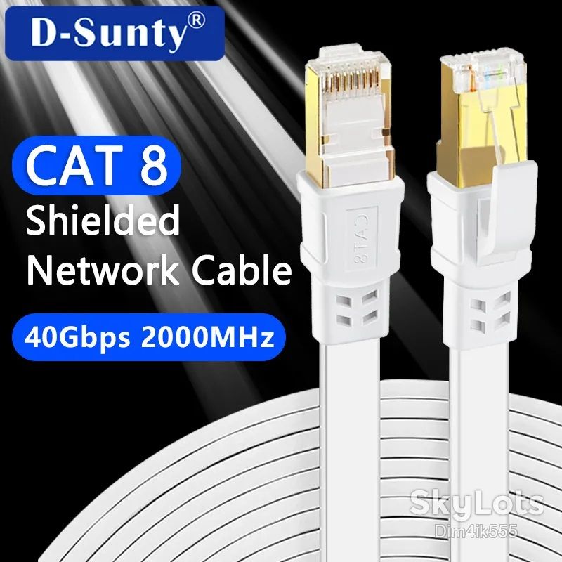 Сетевой кабель LAN High Speed CAT8  (Flat Cable) 0.5м - фото фото фото 0