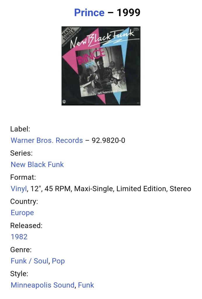 Prince - 1999 - 1982.   (EP). 12. Vinyl. Пластинка. Germany. - фото фото фото 4