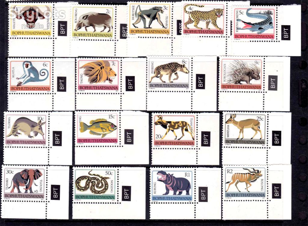 Фауна  Bophuthatswana 1977 - 1982 г MNH - - фото фото фото 0