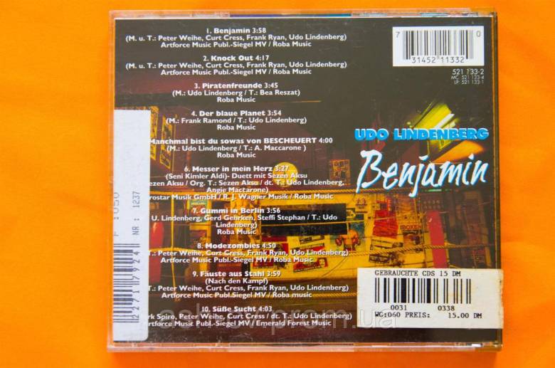Музичний диск CD. UDO LINDENBERG - Benjamin - фото фото фото 2