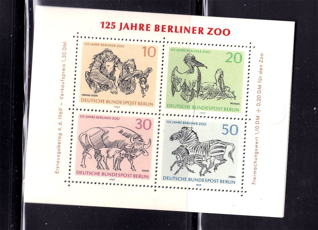 Германия  - Берлин 1969 г MNH - блок = зоопарк - фото фото фото 0