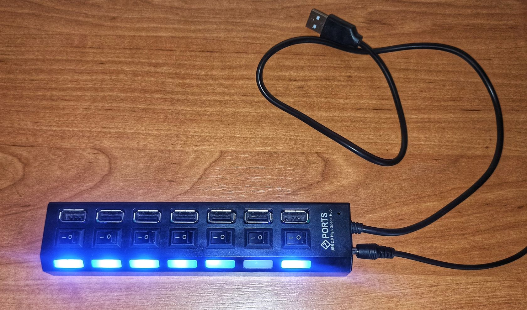 USB HUB                      (7USB) Hi-Speed чёрный с выключателем - фото фото фото 6