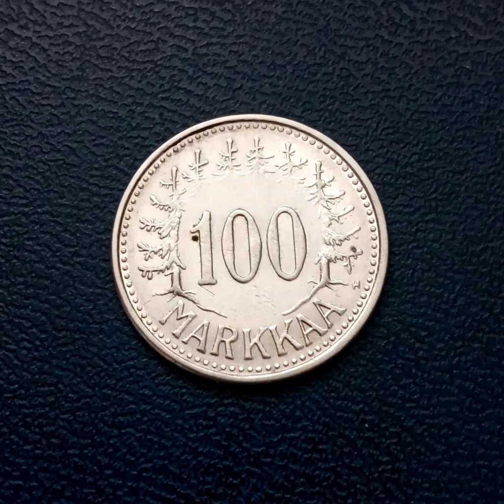 Фінляндія 100 Марка 1957р. Срібло.UNC. - фото фото фото 0