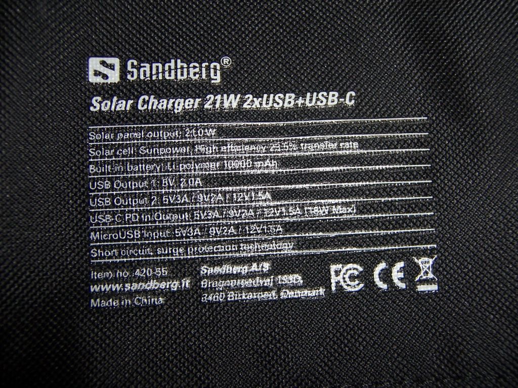 Sandberg Solar Charger 21W 2xUSB+USB-C - фото фото фото 5