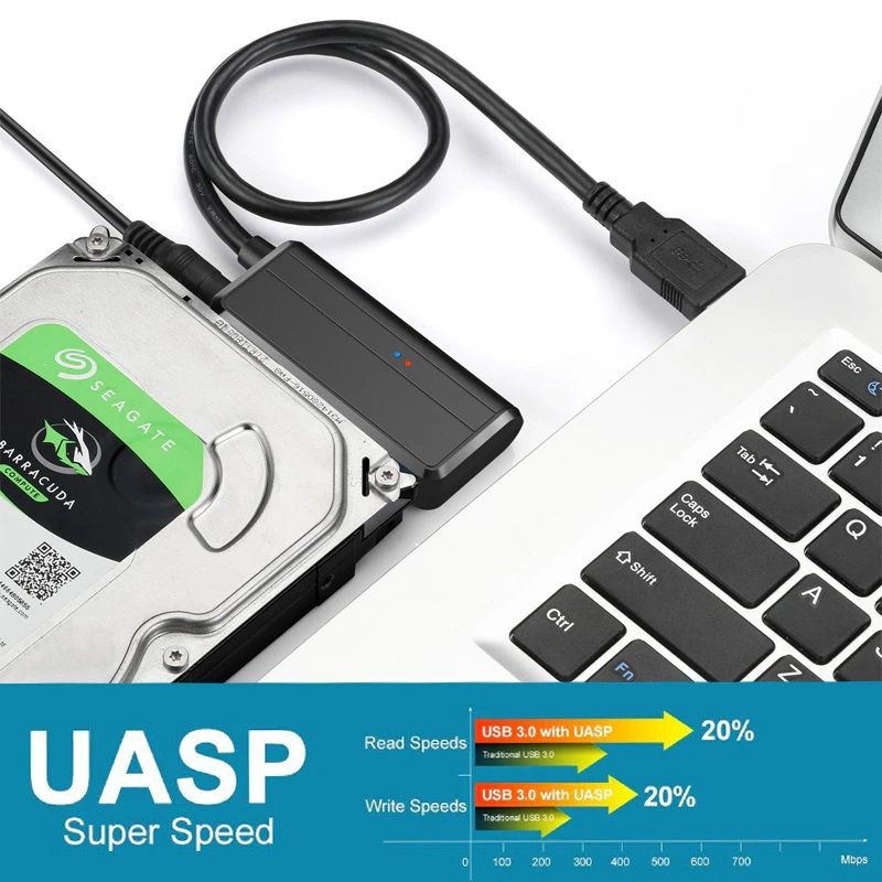 Адаптер USB 3.0 на SATA перехідник для SSD HDD 2.5" 3,5" - фото фото фото 0