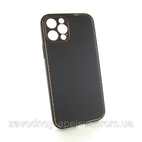 IPhone 12 pro кожанный чехол Epik black - фото фото фото 0