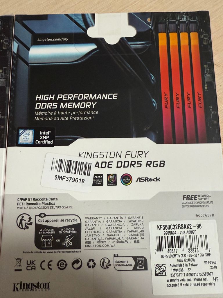 Оперативна пам’ять Kingston FURY DDR5-6000 96Gb PC5-48000    (Kit of 2x48Gb) Renegade RGB    (KF560C32RSAK2-96) - фото фото фото 6