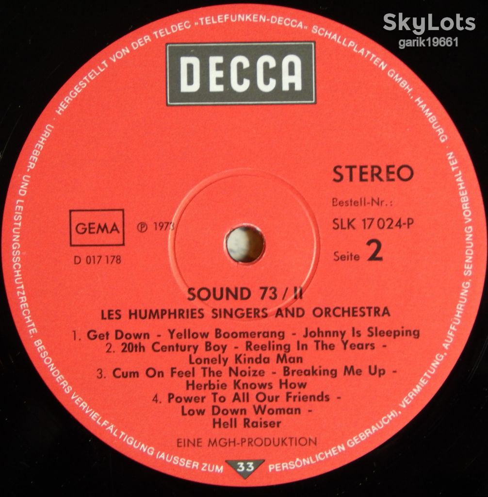 Les Humphries Singers &amp; Orchestra – Sound '73/II  (Decca – SLK 17 024-P, Germany) EX+/NM- - фото фото фото 3