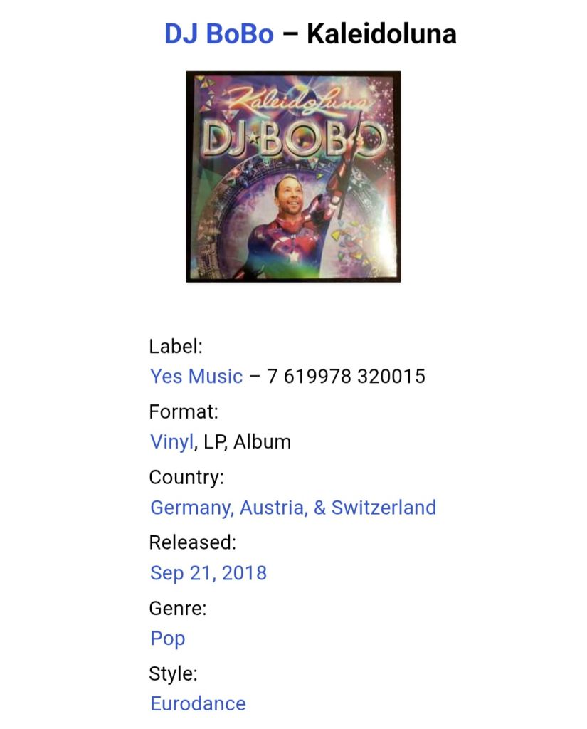 DJ BoBo - Kaleidoluna - 2018.  (LP). 12. Vinyl. Пластинка. Europe. S/S. - фото фото фото 2