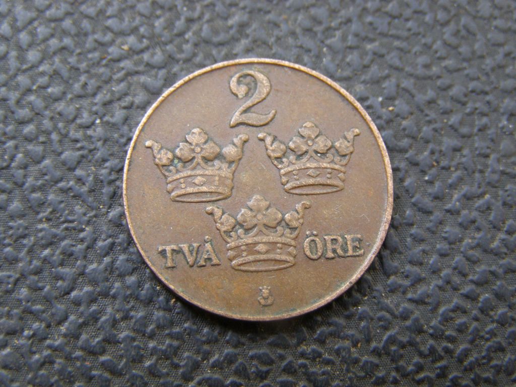 2 эре Швеция 1927 г - фото фото фото 0