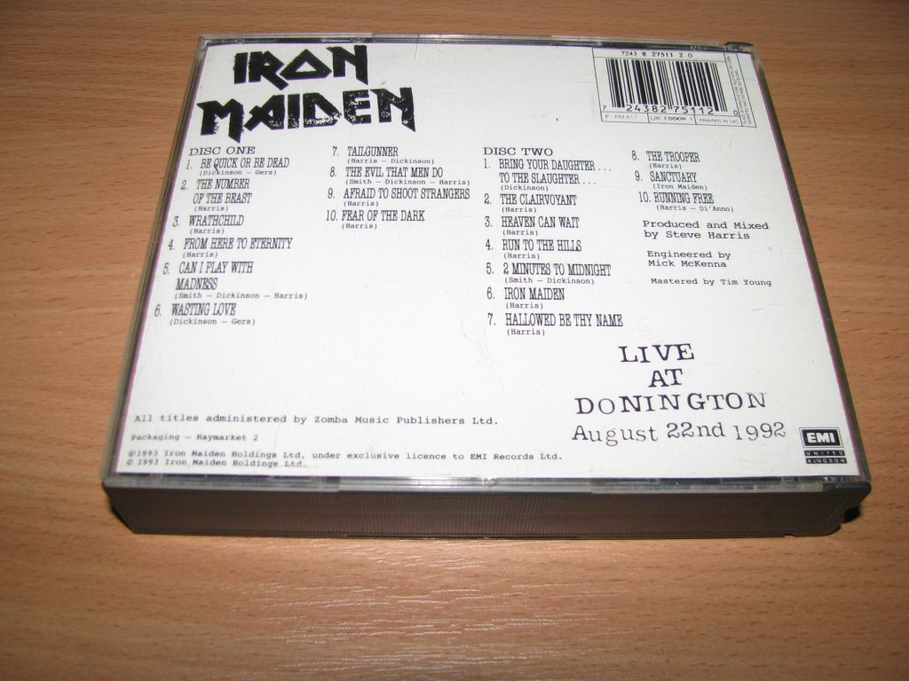 IRON MAIDEN - Live At Donington    (1993 EMI 2CD SET,1st press UK) - фото фото фото 1