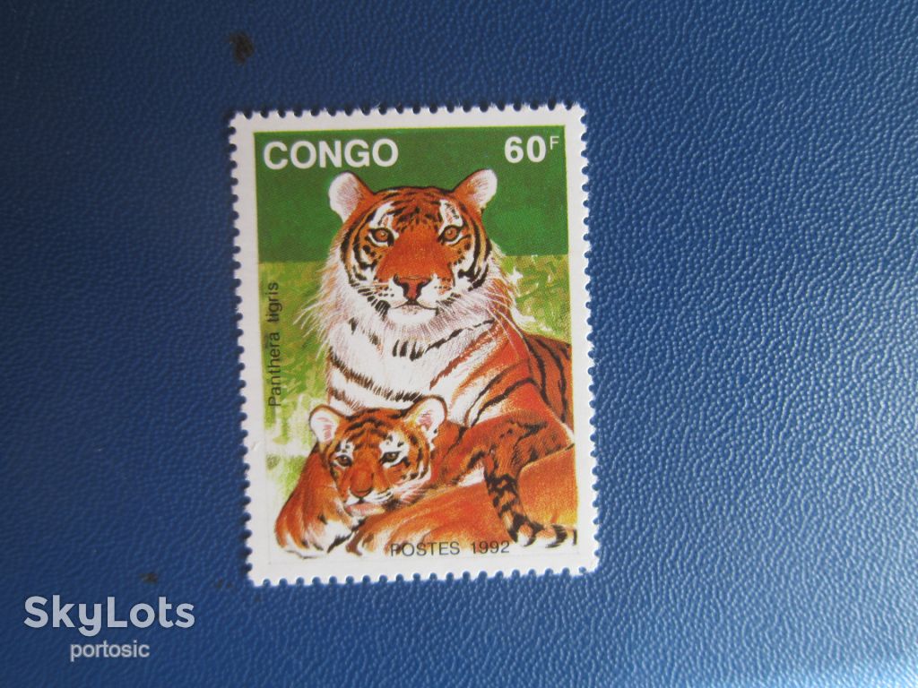 Марка Конго 1992 фауна тигр MNH - фото фото фото 0