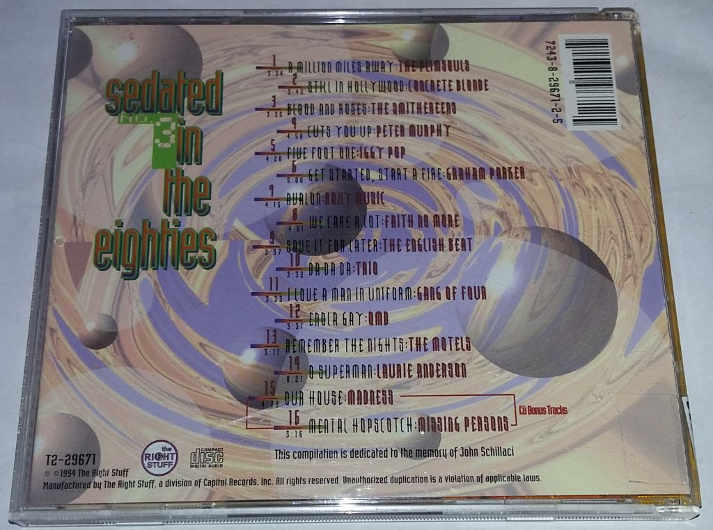 VARIOUS Sedated In The Eighties No. 3 CD US - фото фото фото 2
