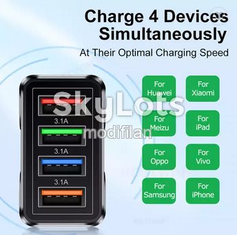 Зарядний пристрій Quick Charge 4 порта usb 6.2 A euro, 5 одиниць - фото фото фото 1