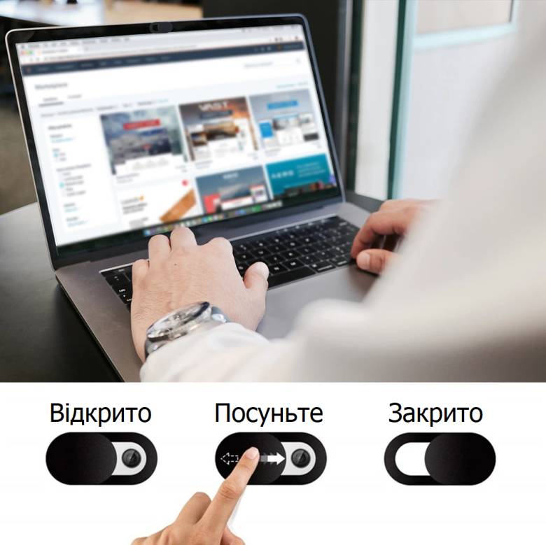 Шторка веб-камери захисна кришка наліпка для ноутбука телефона планшета біла - фото фото фото 3