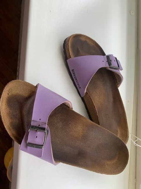 шлепки кожа натуральная Birkenstock, 38 - фото фото фото 0