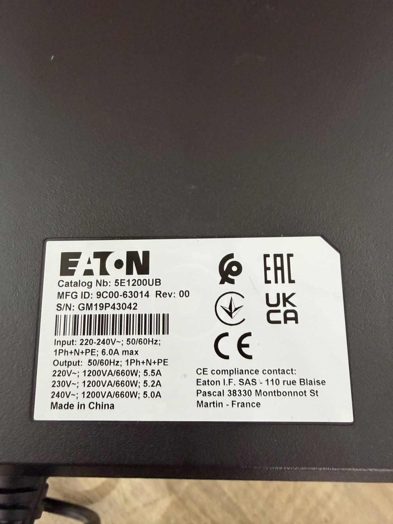 ДБЖ Eaton 5E 1200UB 1200VA      (660W) Black      (5E1200UB) - робочий, стан нового - фото фото фото 7
