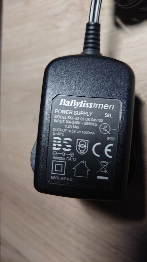 ЗАРЯДКА ДЛЯ BABYLISS FOR MEN SSF 62-05 4.5V 1A 99 ГРИВЕН - фото фото фото 1