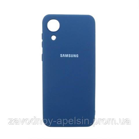 Samsung A03 Core A032 Чехол силиконовый Silicone Cover (синий) - фото фото фото 0