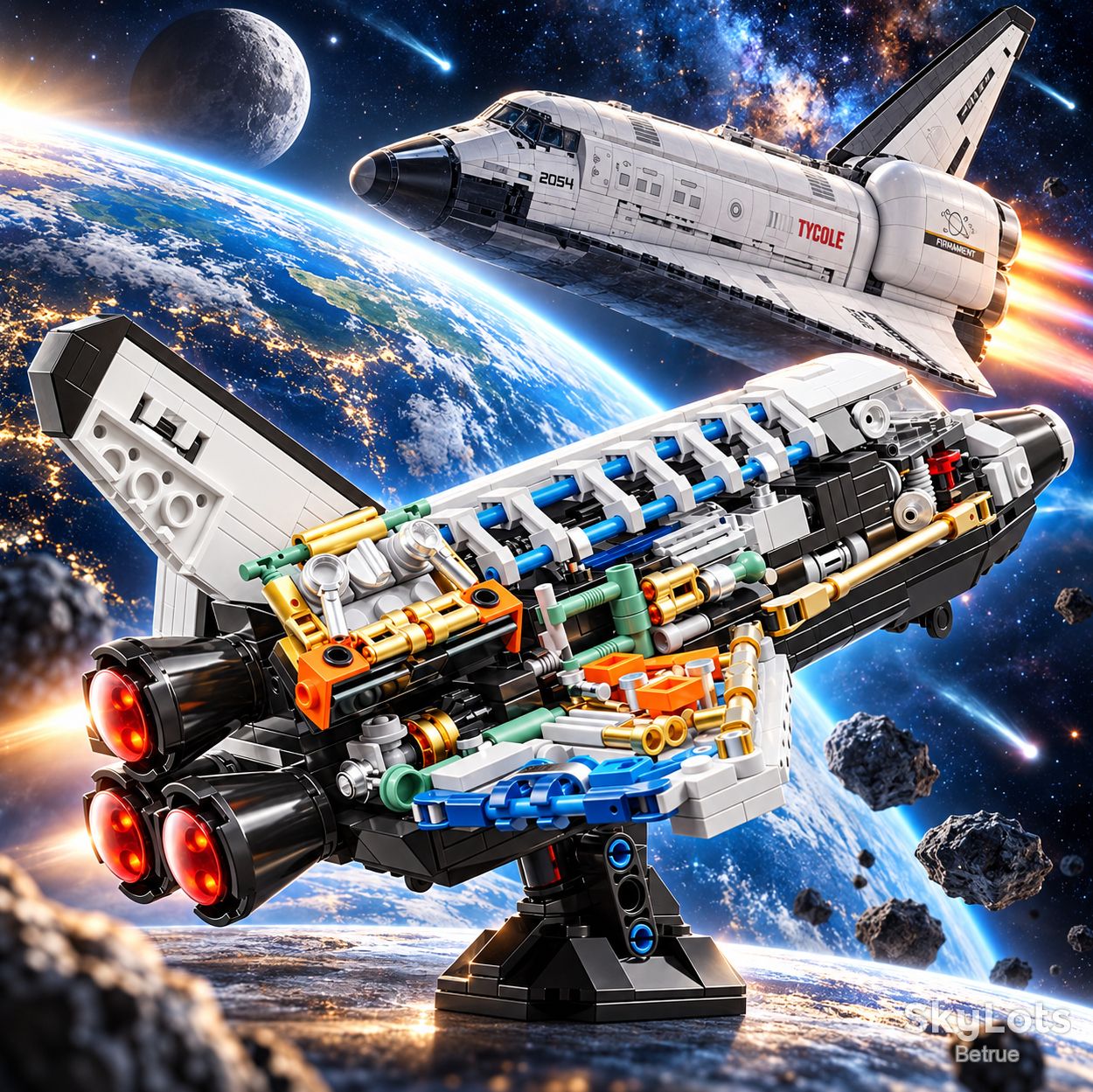 536дт.Конструктор Космічний Шатл TYCOLE Firmament 2054 з Підставкою 8+ 536 Деталей  (19947) - фото фото фото 0