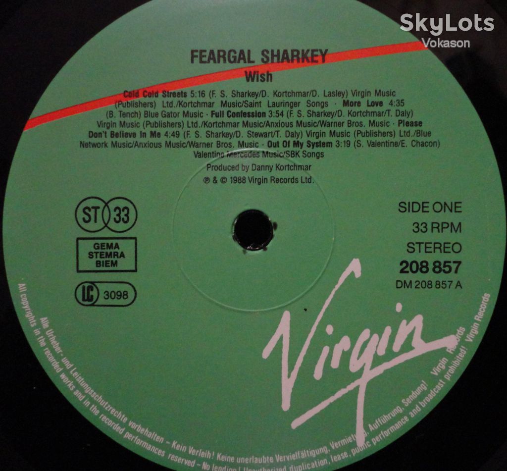 Feargal Sharkey - Wish NM+/NM/Mint - фото фото фото 4