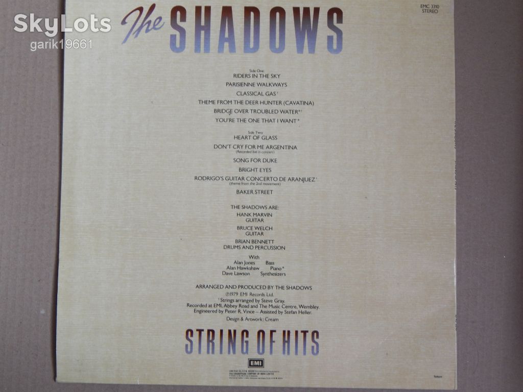 The Shadows ‎– String Of Hits (EMI ‎– EMC. 3310, India) NM-/NM- - фото фото фото 1