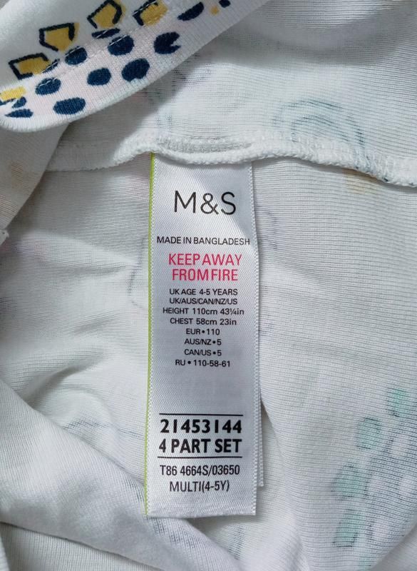Світла піжама з динозаврами m&amp;s на хлопчика 4-5 років - фото фото фото 3