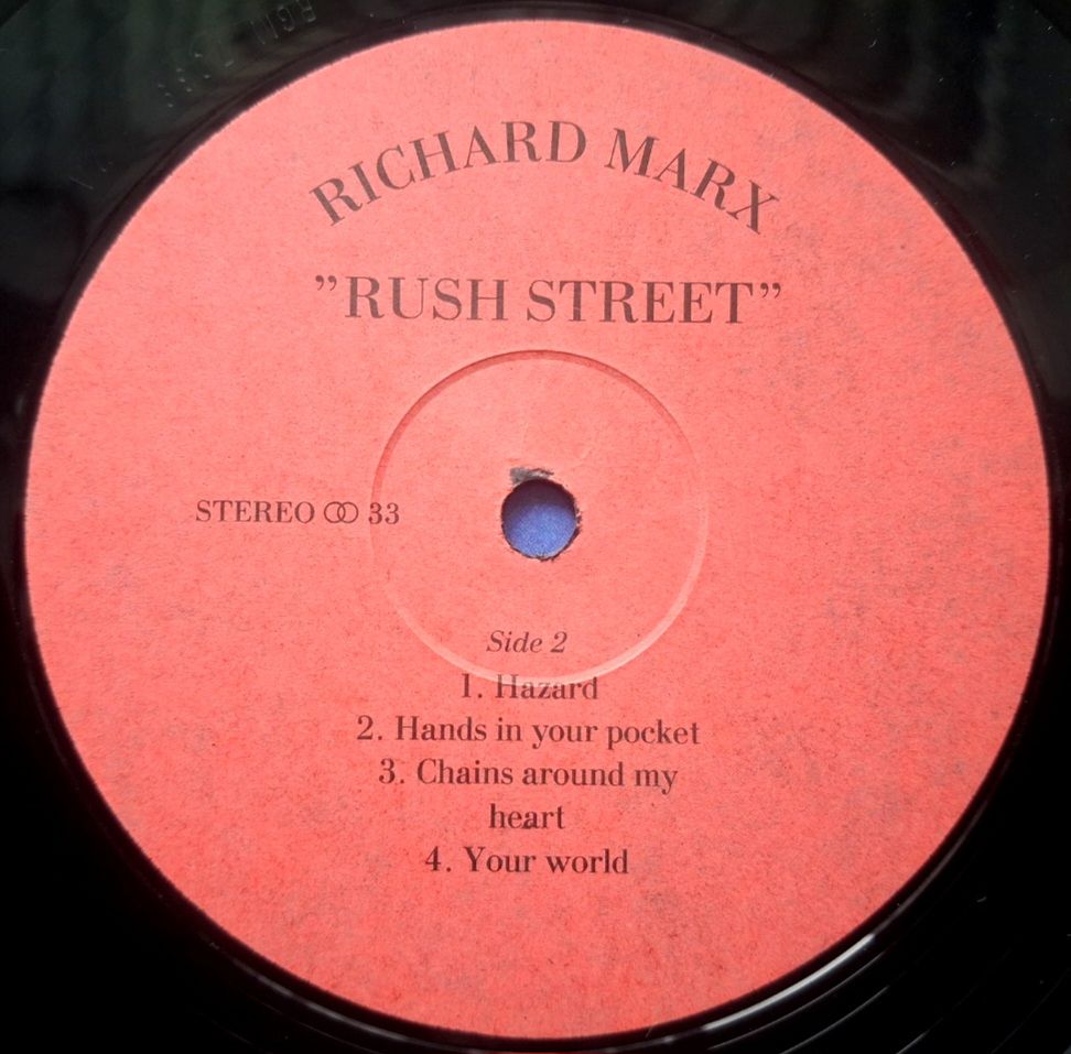 Richard Marx - Rush Street - 1991.  (LP). 12. Vinyl. Пластинка. - фото фото фото 3