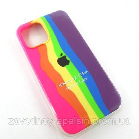 IPhone 12 12pro Чохол Веселка Silicone Case (rainbow) - фото фото фото 1