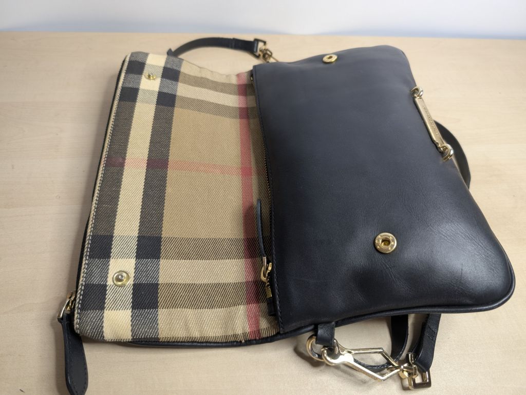 Сумка-трансформір жіноча Burberry. Натуральна шкіра + канвас. - фото фото фото 4