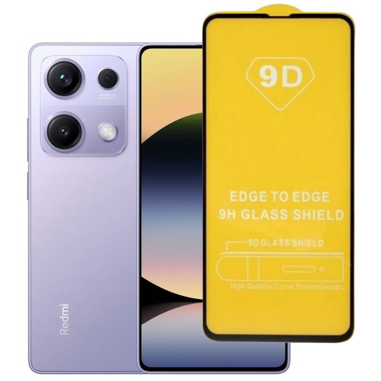 Захисне скло TDG 9D для Xiaomi Redmi Note 14S повна проклейка чорний - фото фото фото 0