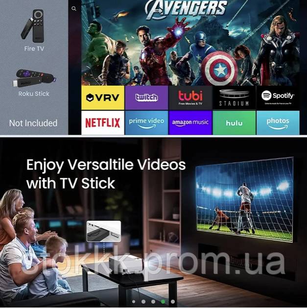 Проектор HDMI Android iOS AV USB SD со звуком Victsing BH486A Уценка - фото фото фото 3