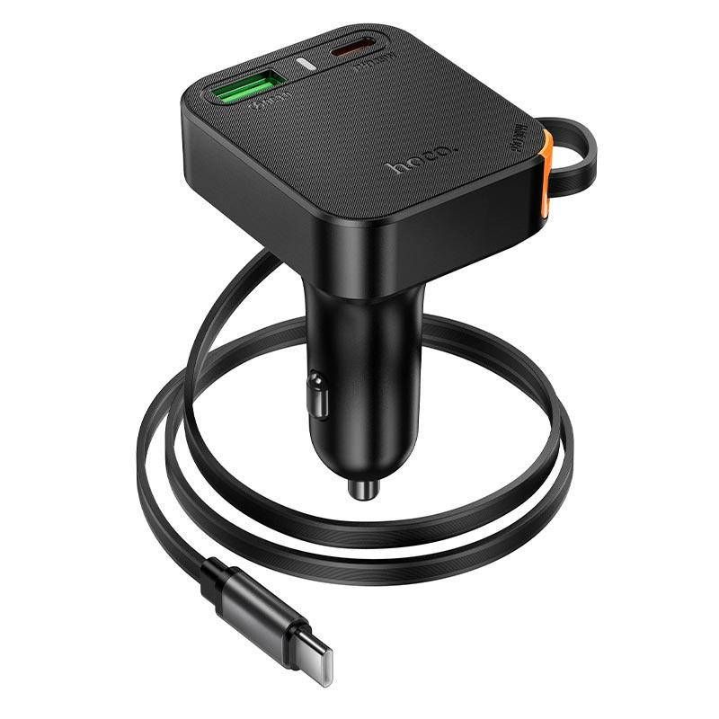 АЗП Hoco NZ18 Guardian PD65W with retractable cable  (1USB-A/2C) - фото фото фото 5
