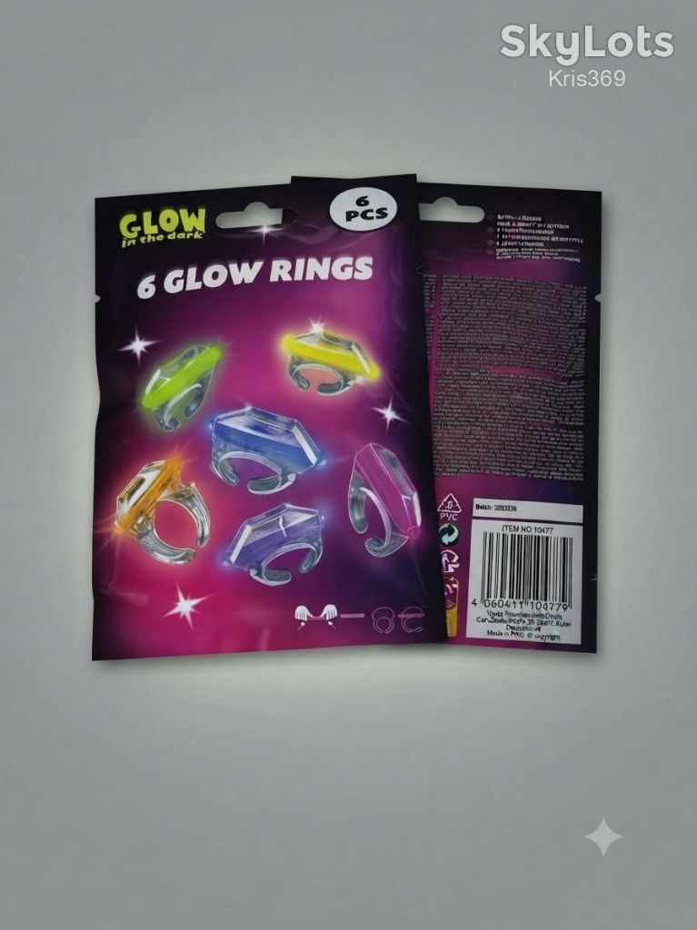 Набір світних кілець у темряві Glow Rings  (6 шт.) - фото фото фото 0