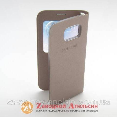 Чехол книжка Samsung G920 S6 Flip Wallet gold - фото фото фото 1