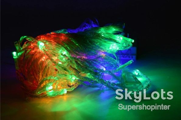 Гирлянда Водопад штора прозрачный провод 2х2м 320LED Мультиколор (сине-зелено-красный) - фото фото фото 7