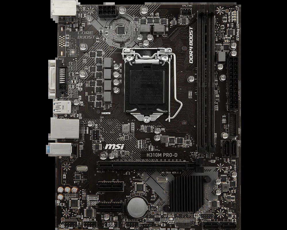 Мать 1151 v2, MSI  H310M PRO-D, Intel Z310 chipset - фото фото фото 0