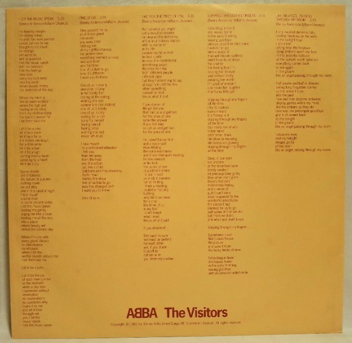 ABBA - The Visitors - 1981.  (LP). 12. Vinyl. Пластинка. Germany. - фото фото фото 2