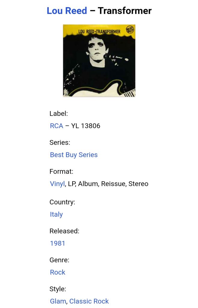 Lou Reed - Transformer - 1972.  (LP). 12. Vinyl. Пластинка. Italy. - фото фото фото 4