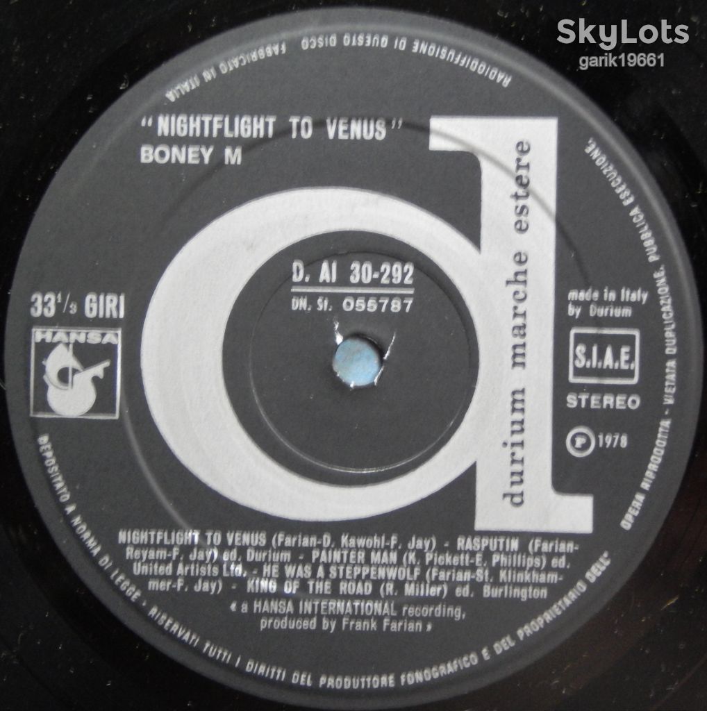Boney M. – Nightflight To Venus  (Durium – DAI 30292, Italy) EX/EX+ - фото фото фото 3
